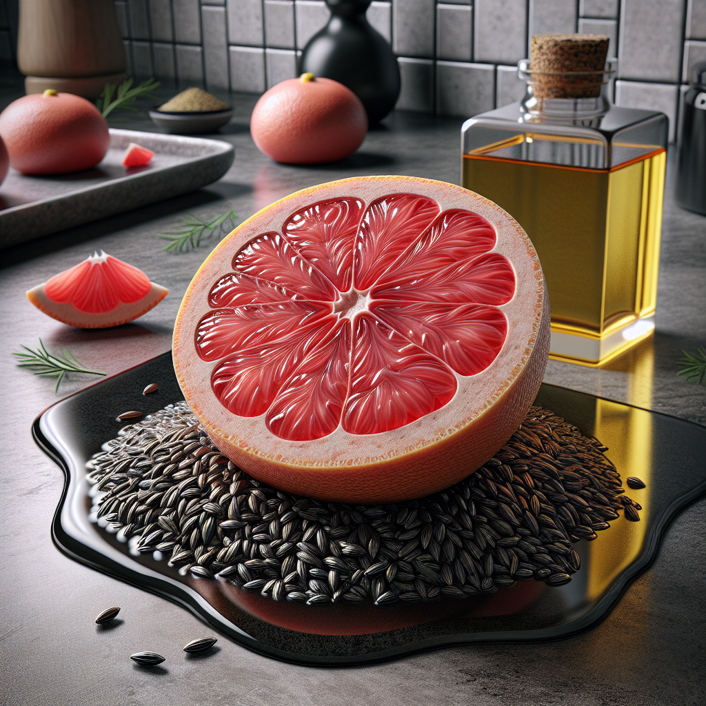 Grapefruitkern mit Schwarzkümmelöl