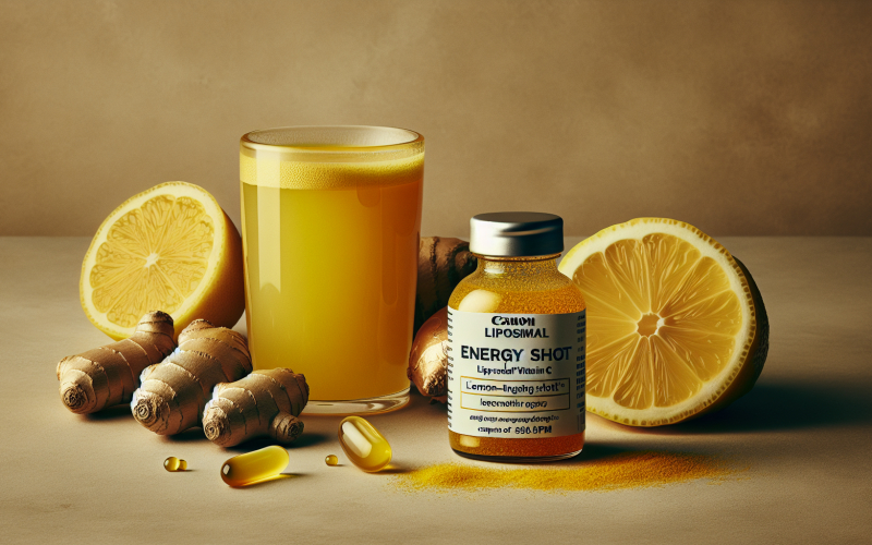 Zitronen-Ingwer Energie Shot mit liposomalem Vitamin C