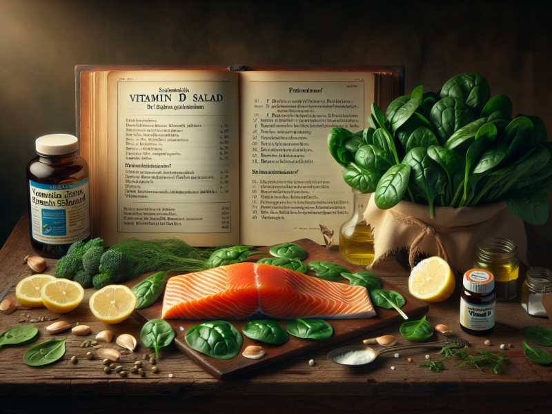 Rezept für Lachs mit Vitamin D-reichem Spinatsalat