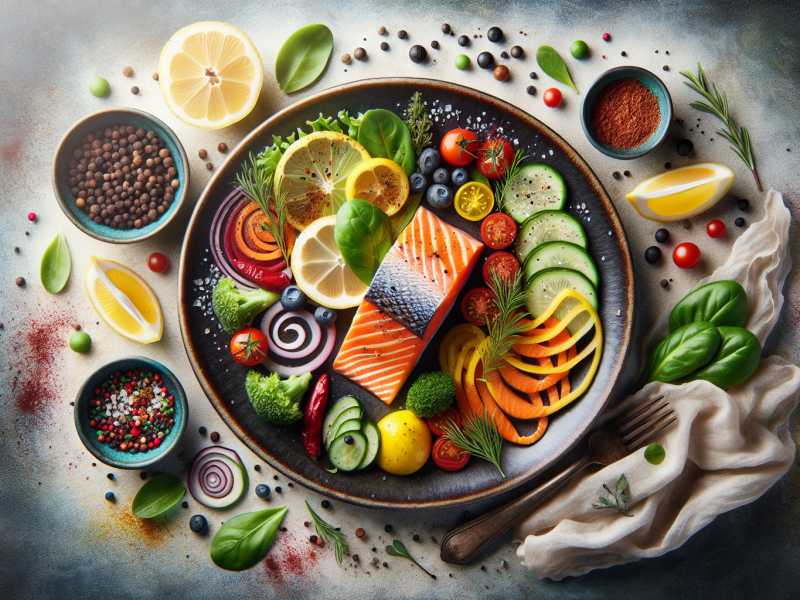 Rezept für Lachs mit vitaminreichen Beilagen