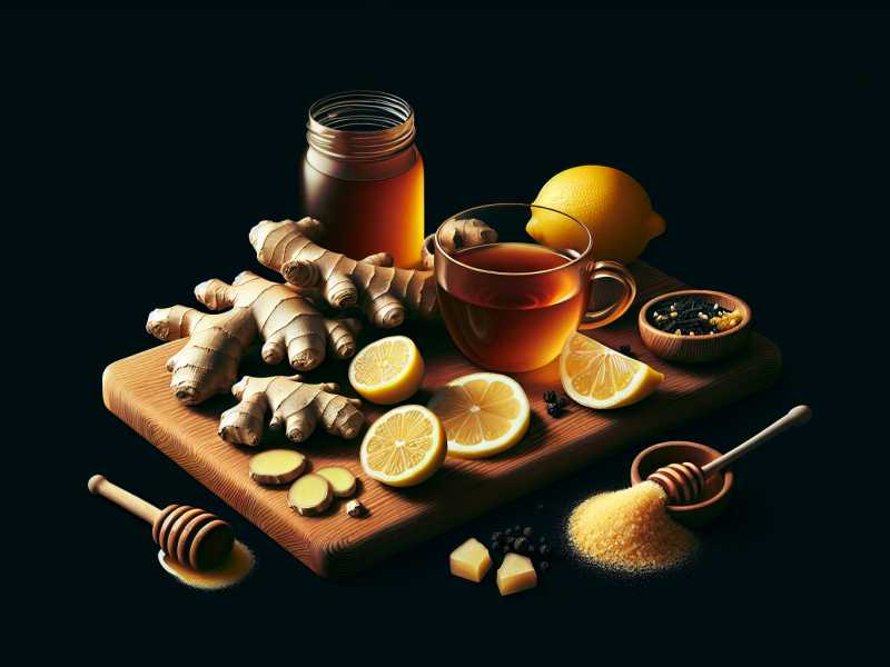 Rezept für Ingwer-Zitronen-Honig-Tee