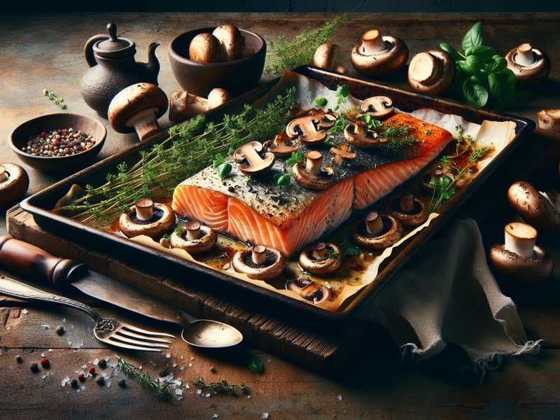 Rezept: Gebackener Lachs mit Pilz-Kruste