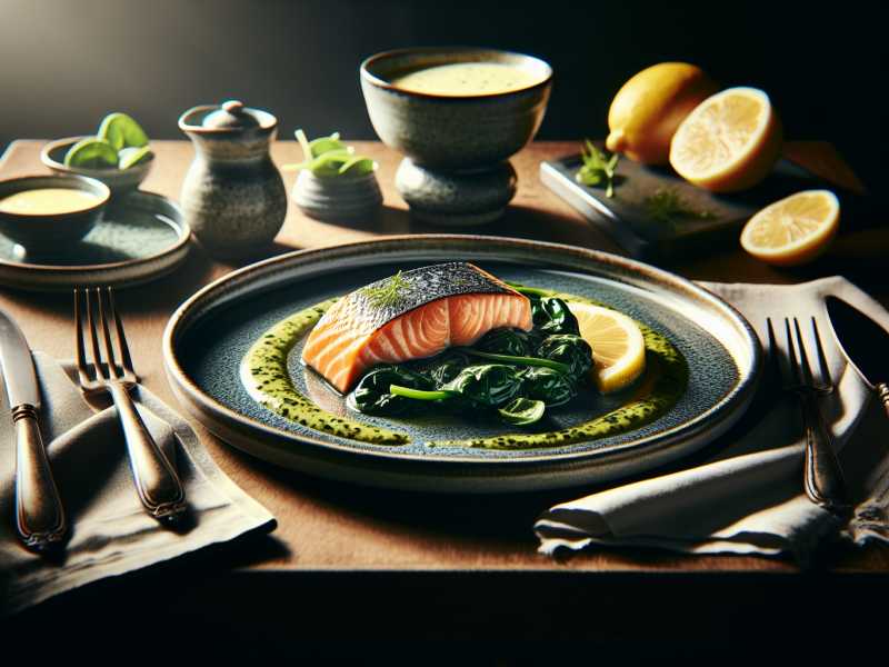 Rezept: Lachs mit Spinat und cremiger Zitronen-D3-Sauce