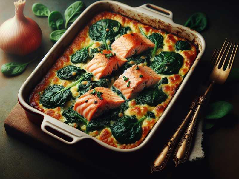 Leckerer Lachs-Spinat-Auflauf voller Vitamin D