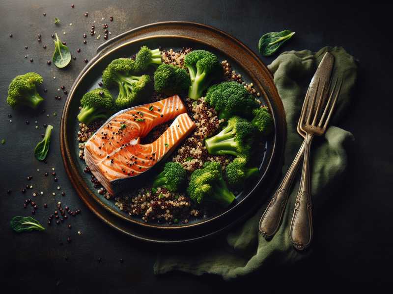 Leckeres Rezept für eine Vitamin D-Bombe: Lachs mit Quinoa und Brokkoli