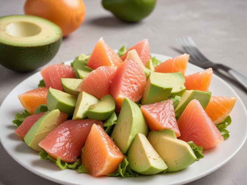 Frischer Grapefruit-Avocado-Salat mit Grapefruitextrakt
